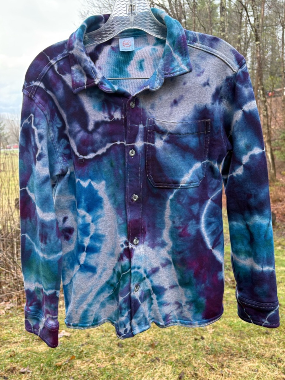 Tie-dye button down cotton top